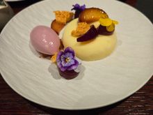 Lemon Possett, Plum, and Yogurt Ice Cream

