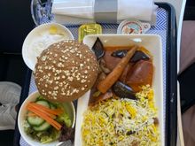 Low lactose special (ALC - LHR 16/9). Have ordered low lactose before and it has been meat. This was purely veggie, and the dessert was like a coconut yoghurt.