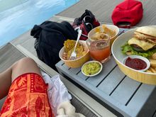 I had to go to the pool for an hour to wait for my upgraded room. I can’t complain 