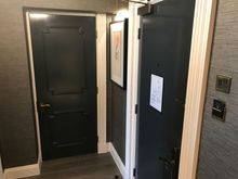 Entry into the room, turn right to find the connecting door with the next room