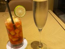 Club lounge champagne and cocktail