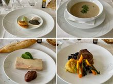 Caviar, mushroom soup,  four gras, fillet of beef