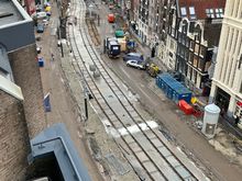 Shot from the 6floor to give an insight at the scale of effect at Nieuwe Zijds Voorburgwal