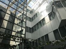 Some rooms look out to the  inner atrium 