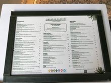 The menu at Jimbaran Gardens
