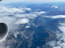 A break in the clouds over the Alps