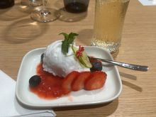 As a ’special guest’ we have been given lemon sorbet with ice cream from the lovely lady working in the lounge