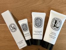 Body lotion, face cream, lip balm and 10ml sample of ‘34’ eau de toilette