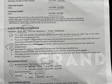 Welcome sheet and outlined benefits such as free spa entrance for Globalist