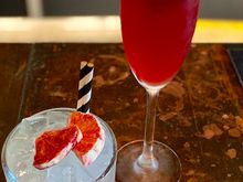 For the Drivers  : Cherry & pomegranate spritz and pomegranate & cranberry Bellini