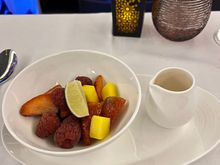 Lime marinated berries and mangoes 