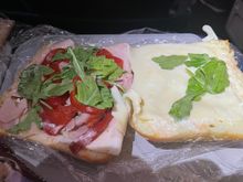 Inside the “Italian” it’s not hot cappacola and salami but the provolone was good quality and the ciabatta had good texture.  7/10 would eat again.  Mayo applied in advance and not lightly so beware 