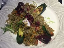 I ordered a VLML in First because I didn’t like the look of the veggie option on the pre-order menu. This starter was actually very tasty. I loved the courgettes and beetroot. 