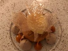 Coffee cake with orange and a maple leaf (made from maple syrup) - a nice, wintry finish to the meal
