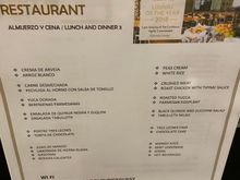 Menu , buffet style that staff fetch for you 