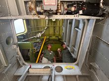 Looking up the ladder into the cockpit section