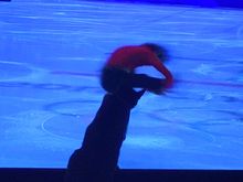 Fred is trying to help the figure skaters do tgeur routines.