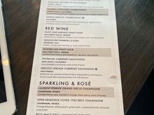 As mentioned, some of the wines are unavailable. There was a push towards the textbook, which is being served in the FL. 