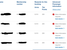 Booking overview
