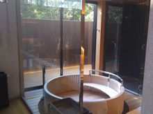 View of part of the master bathroom from the bedroom. There is also a guest toilet adjacent to the living room.