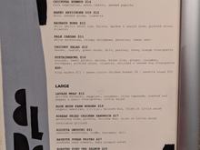 BLDG evening menu