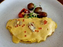 Breakfast - Obelisk omelet with gold leaf