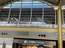 From Terminal - roof on, connects to terminal windows looking over at Delta lounge.