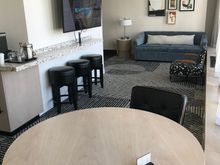 View from corner towards door