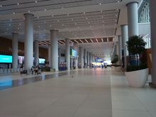 Looking in the other direction. Arrivals board to left.  Depending on where you are, it could be a long walk!
