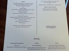 Menu for anyone who is yet to travel. Not sure how often it changes. 