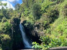 one of the many waterfalls, from one of the many one-lane bridges