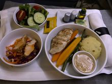The roasted chicken with veggies & mashed potatoes