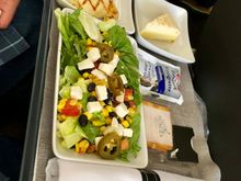 Tex Mex Salad w/chicken.  Balsamic dressing. Lemon cheese cake.  