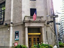 The original door to the New York Stock Exchange in Wall Street 