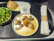 Butternut Squash, Chicken Marsala (hold the breadcrumbs), warm roll with cool butter