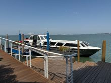 The complimentary shuttle boat