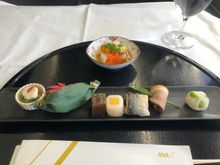 More small morsels from the Japanese course came out; these were mostly bitesized. I stuck with water for this course.
