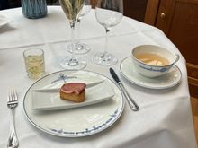 Bouillon of celeriac, smoked duck breast + Bella Blanca - White tea