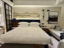 Room - sliding doors to hide the bathroom area if required.
