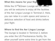 Email today setting out arrangements for my upcoming flight in Business. Seems to be no alternative but to use the EI lounge 
