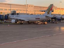 GF A321neo parked next to us