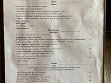 Menu for lunch = similair to room service menu 