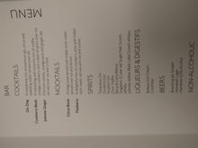 Menu - Dinner