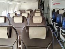 Towards the rear of the Economy class cabin on SWISS 