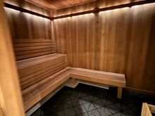 Sauna in men’s locker room