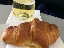 Buttery Croissant and a glass of Spanish bubbly to start the meal