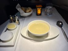Lunch - Cream of celeriac soup with dill labneh (this was very nice 9/10)