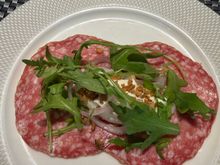 This is the salami - which does not have piquillo peppers, nor Houmous!