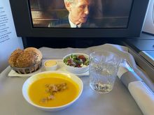 Carrot and ginger soup which I found surprisingly good.