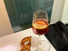 At first, I started with the Avionic drink and a pretzel